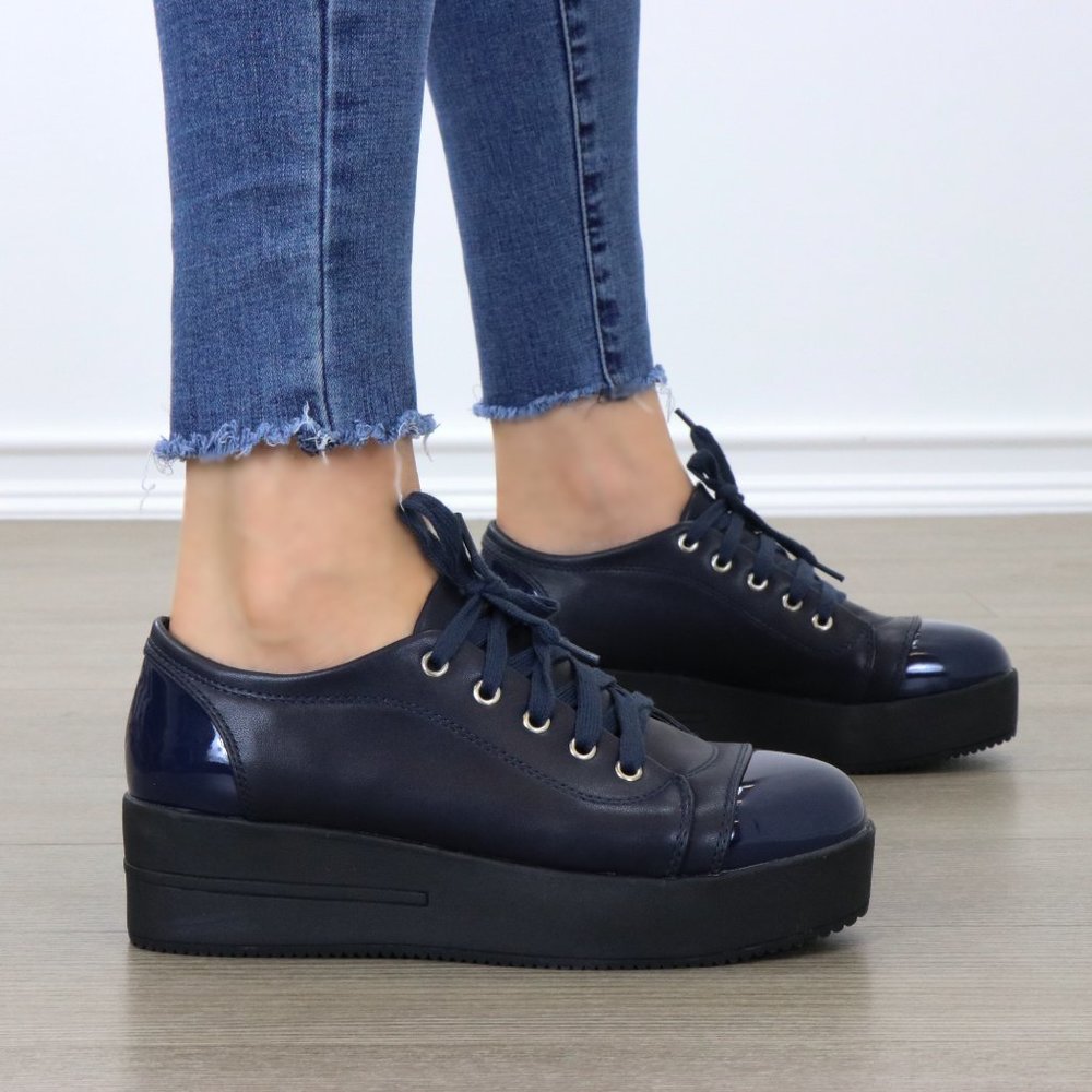 Navy Fashion Creeper Sneakers - Picture 4 of 7